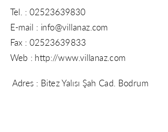 Villa Naz Apart & Hotel iletiim bilgileri